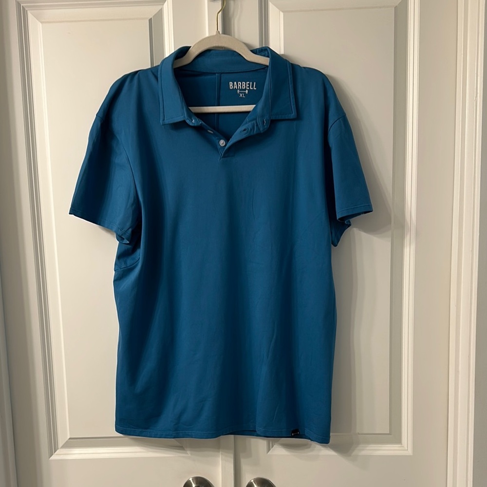 Men's  barbell Blue Polo Shirt